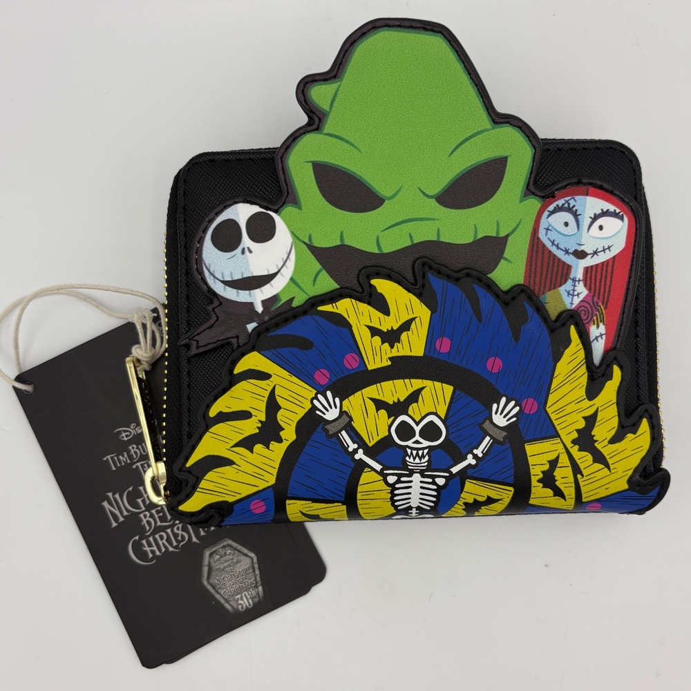 Loungefly Disneys The Nightmare Before Christmas 30th Anniversary Zip Wallet NWT